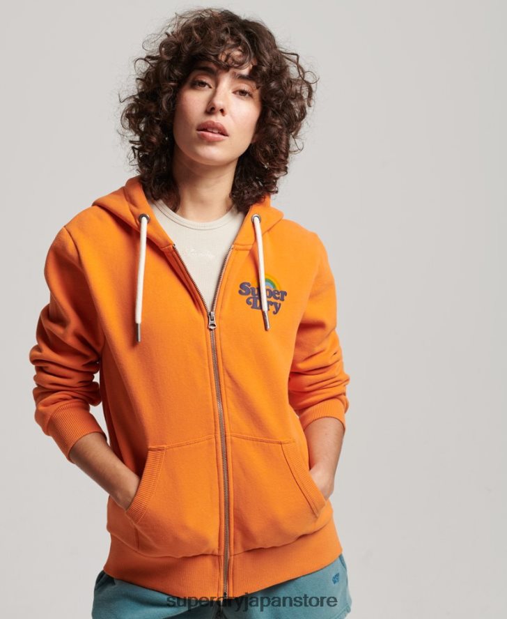 ヴィンテージ レインボー ジップ パーカー 女性 Superdry 衣類 オレンジ 2J62PZ2288