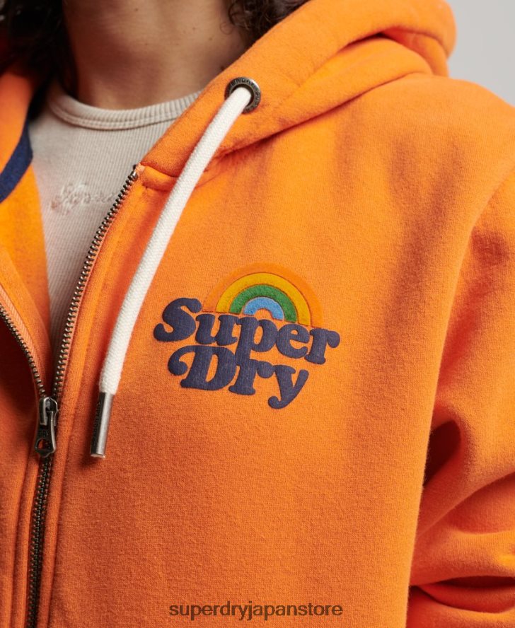 ヴィンテージ レインボー ジップ パーカー 女性 Superdry 衣類 オレンジ 2J62PZ2288