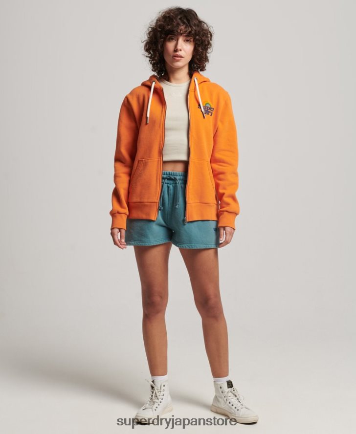 ヴィンテージ レインボー ジップ パーカー 女性 Superdry 衣類 オレンジ 2J62PZ2288