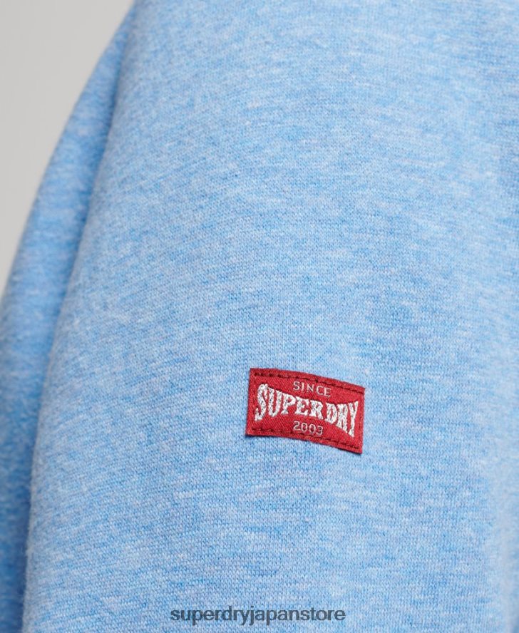 ヴィンテージ スクリプト カレッジ ジップ パーカー 女性 Superdry 衣類 青 2J62PZ2289