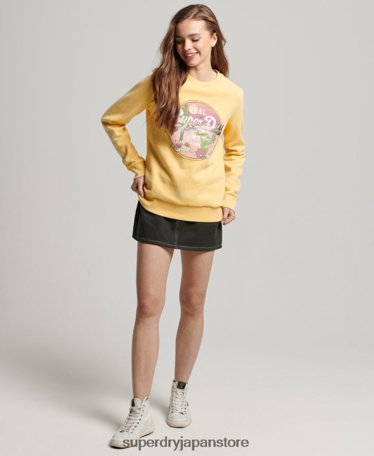 ヴィンテージロゴナラティブクルースウェットシャツ 女性 Superdry 衣類 金 2J62PZ2290