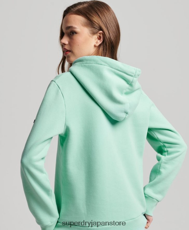 ヴィンテージロゴナラティブパーカー 女性 Superdry 衣類 緑 2J62PZ2294