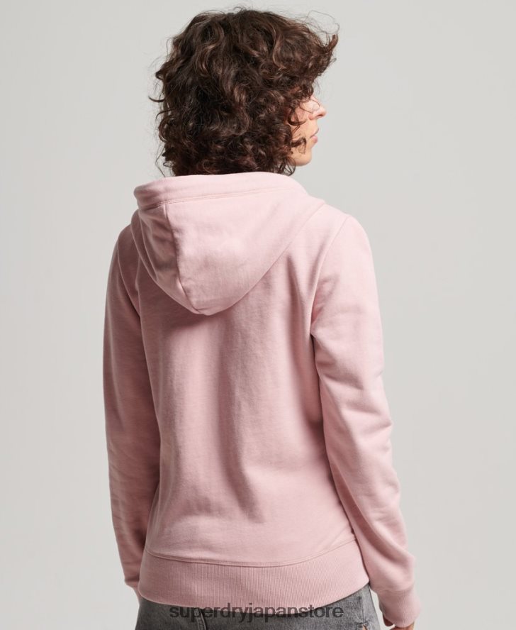 ヴィンテージロゴ刺繍ジップパーカー 女性 Superdry 衣類 ピンク 2J62PZ2300