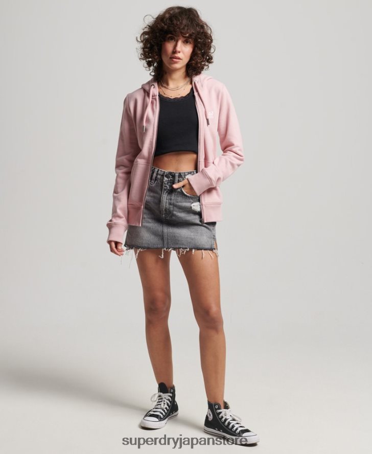 ヴィンテージロゴ刺繍ジップパーカー 女性 Superdry 衣類 ピンク 2J62PZ2300