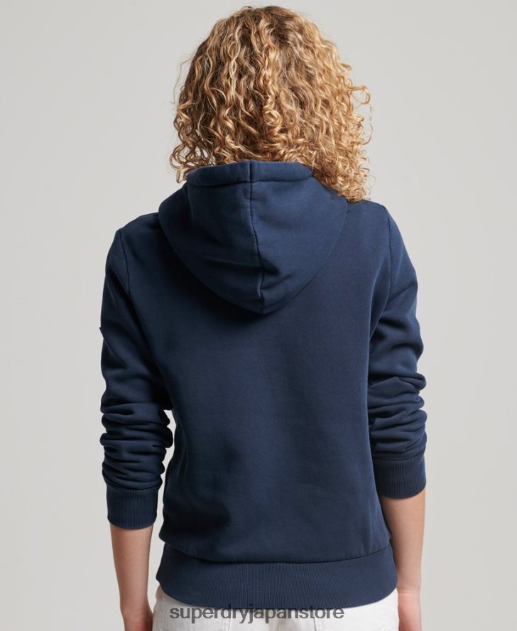 ヴィンテージ会場パーカー 女性 Superdry 衣類 海軍 2J62PZ2301