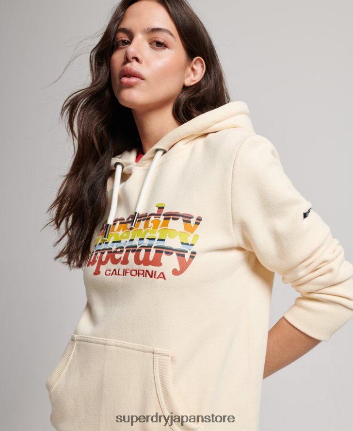 ヴィンテージスクリプトインフィルパーカー 女性 Superdry 衣類 白 2J62PZ2304