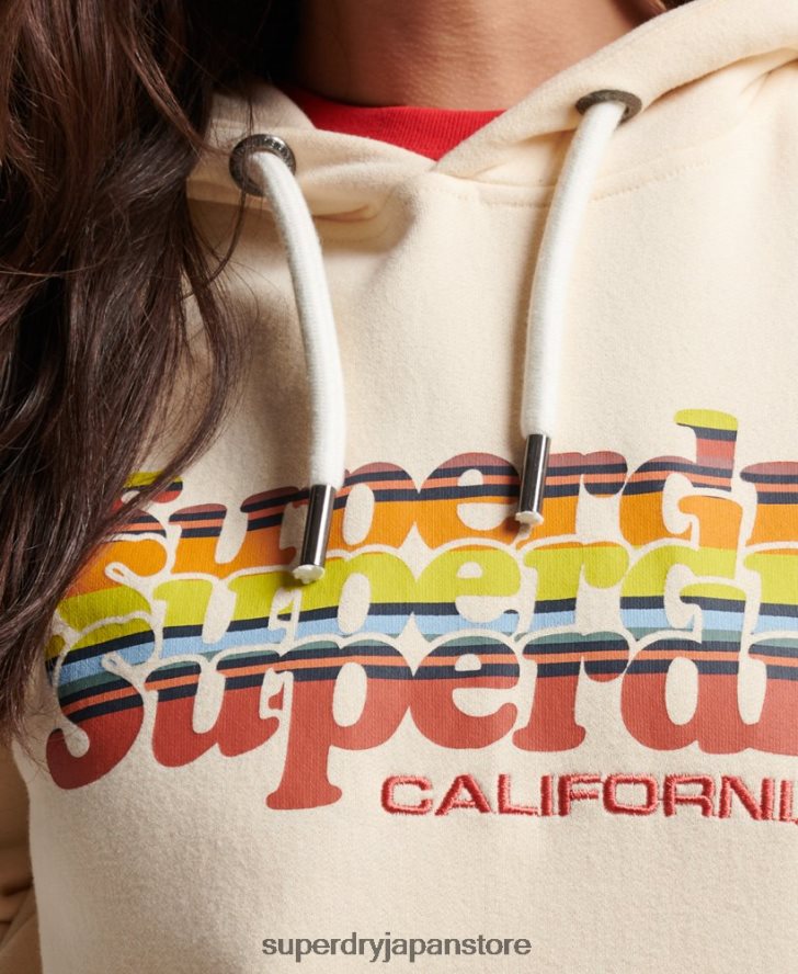 ヴィンテージスクリプトインフィルパーカー 女性 Superdry 衣類 白 2J62PZ2304