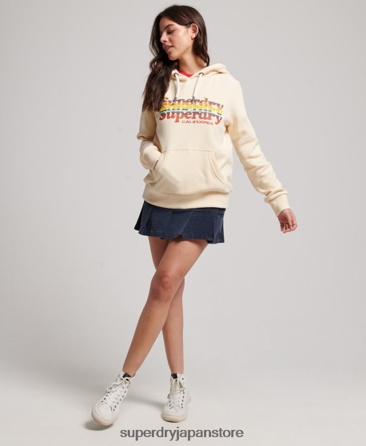 ヴィンテージスクリプトインフィルパーカー 女性 Superdry 衣類 白 2J62PZ2304