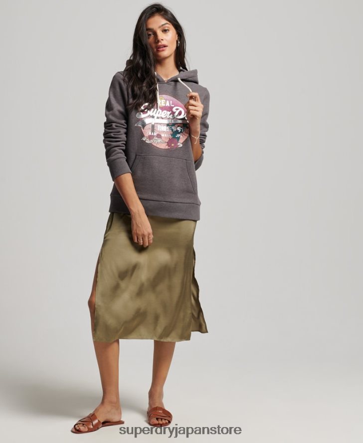 ヴィンテージロゴナラティブパーカー 女性 Superdry 衣類 黒 2J62PZ2305