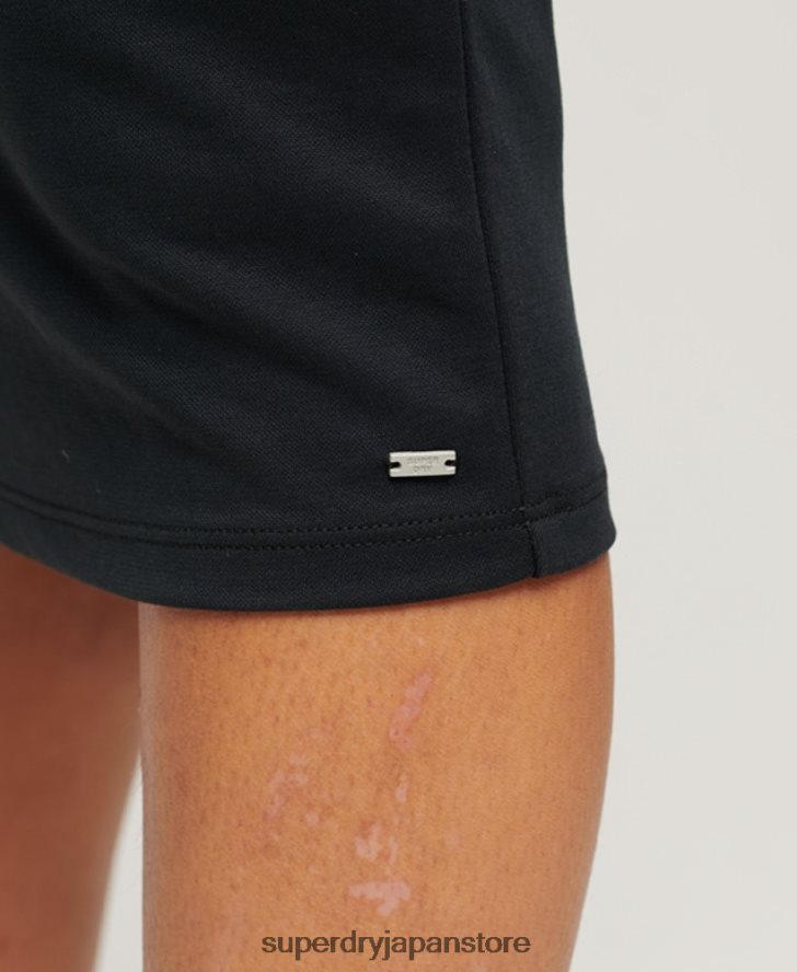 スクエアネックジャージーミディド​​レス 女性 Superdry 衣類 黒 2J62PZ2312
