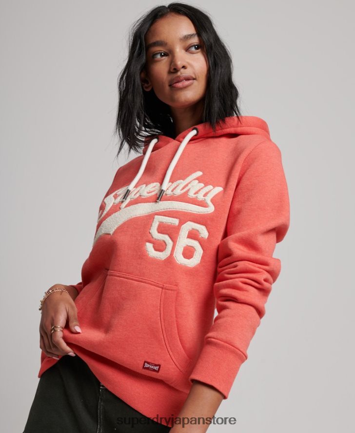 ヴィンテージ スクリプトカレッジパーカー 女性 Superdry 衣類 コーラル 2J62PZ2313