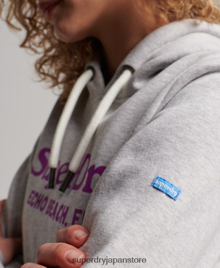 ヴィンテージ会場パーカー 女性 Superdry 衣類 ライトグレー 2J62PZ2314