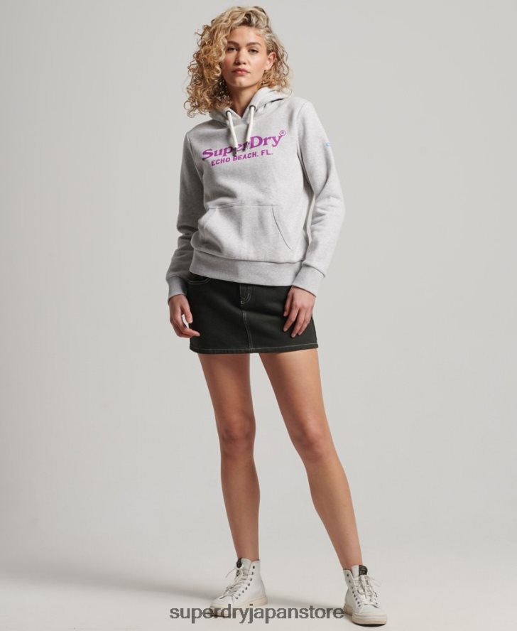 ヴィンテージ会場パーカー 女性 Superdry 衣類 ライトグレー 2J62PZ2314
