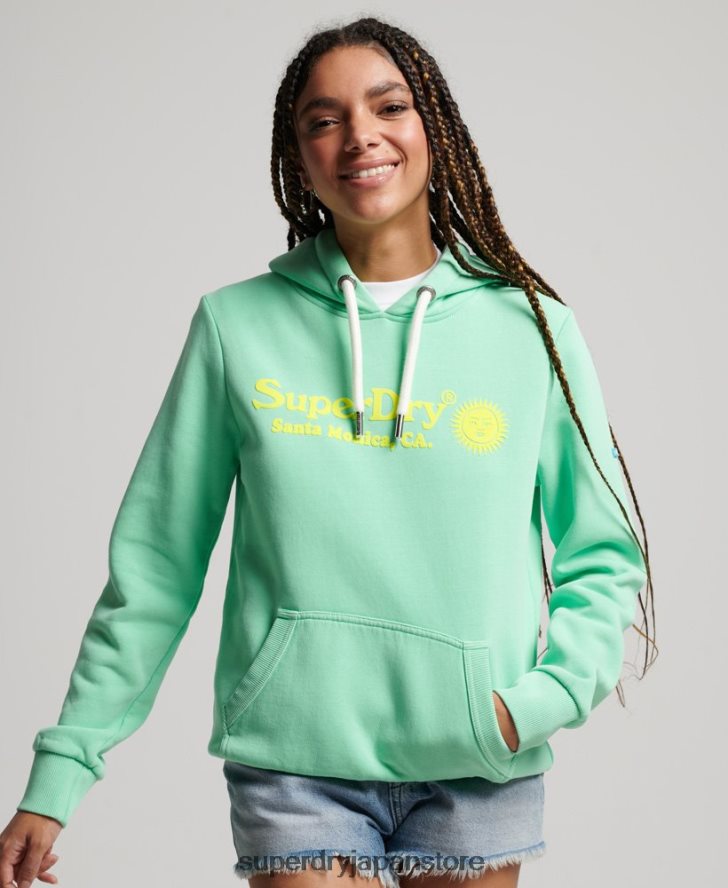 ヴィンテージ会場パーカー 女性 Superdry 衣類 緑 2J62PZ2315