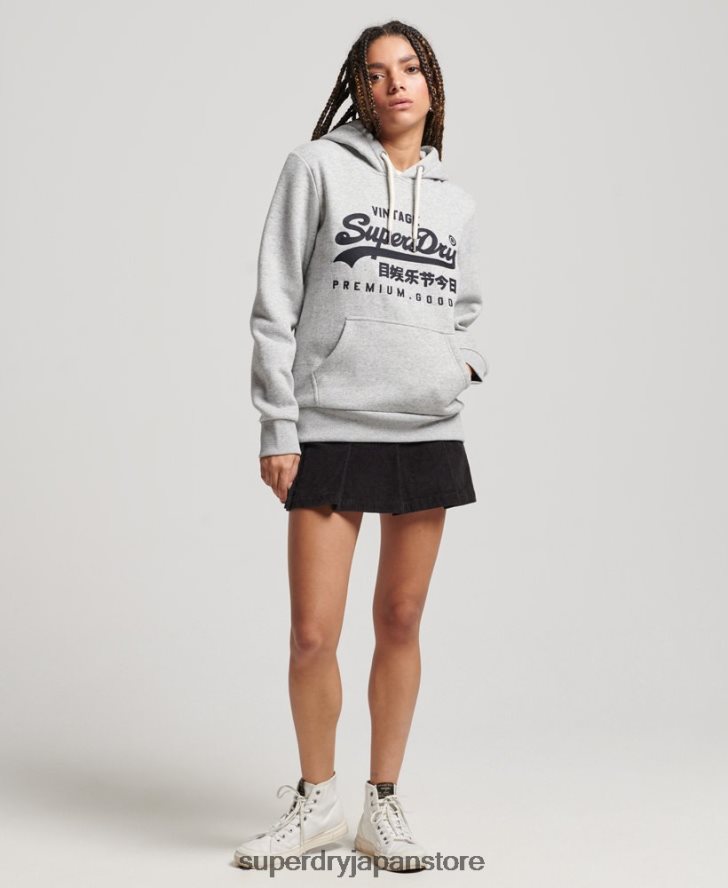 ヴィンテージロゴスクリプトカレッジパーカー 女性 Superdry 衣類 グレー 2J62PZ2317