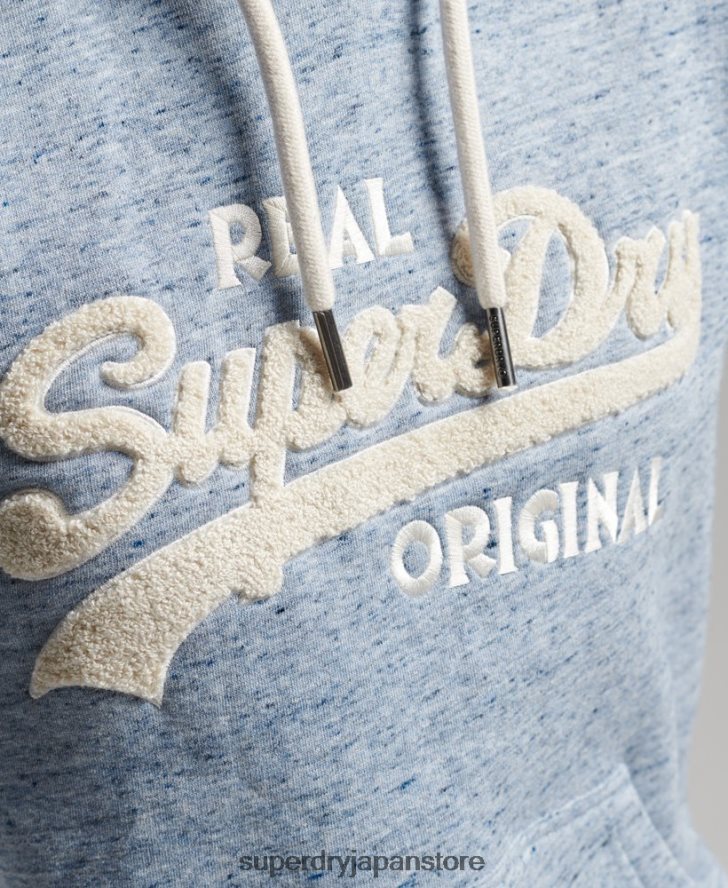ヴィンテージロゴスクリプトカレッジパーカー 女性 Superdry 衣類 ライトブルー 2J62PZ2320