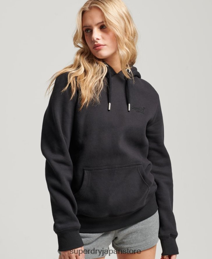 ヴィンテージロゴ刺繍パーカー 女性 Superdry 衣類 黒 2J62PZ2321