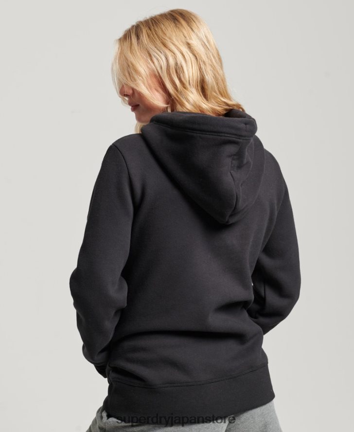 ヴィンテージロゴ刺繍パーカー 女性 Superdry 衣類 黒 2J62PZ2321