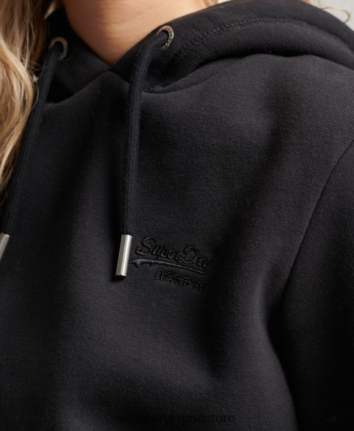 ヴィンテージロゴ刺繍パーカー 女性 Superdry 衣類 黒 2J62PZ2321