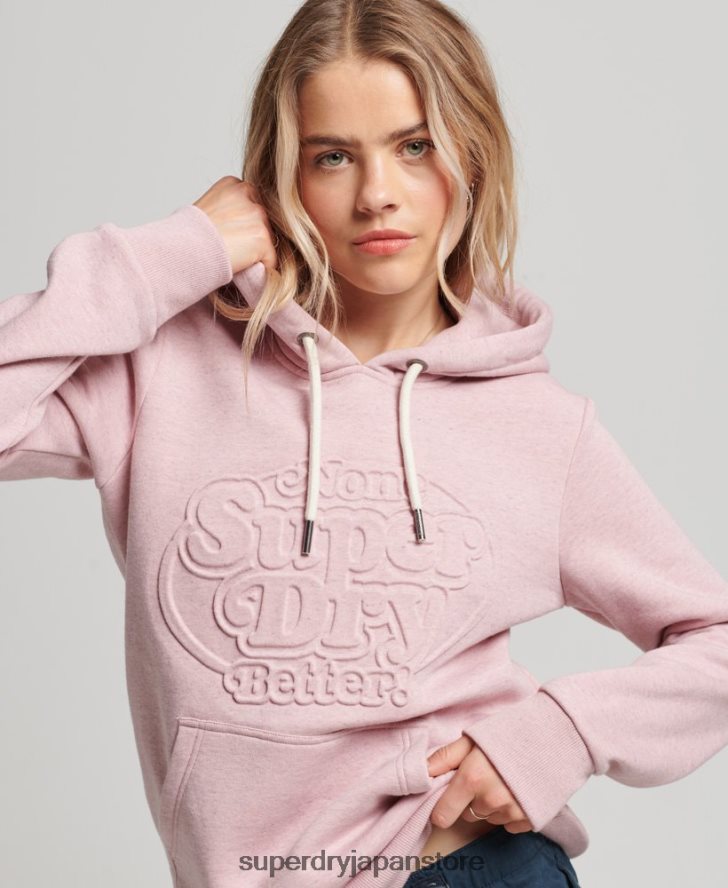 ヴィンテージクーパーエンボスパーカー 女性 Superdry 衣類 ピンク 2J62PZ2323