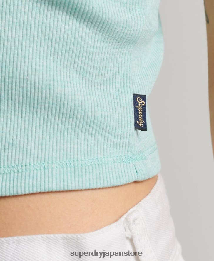 リブレーストリムキャミトップ 女性 Superdry 衣類 緑 2J62PZ2325
