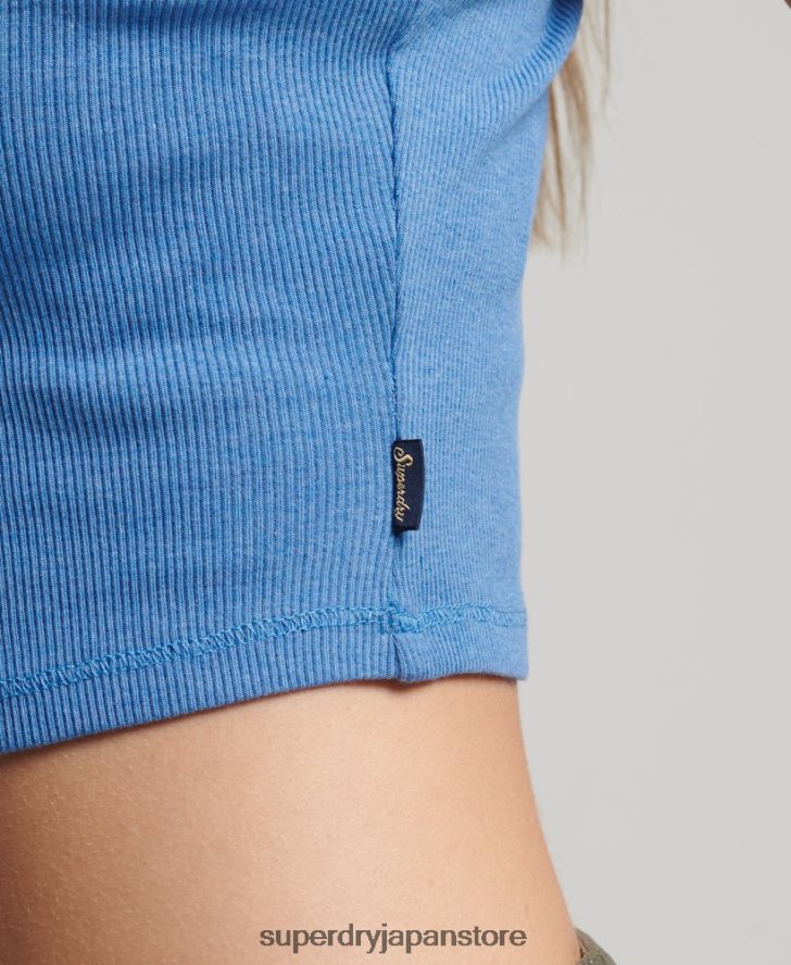リブレーストリムキャミトップ 女性 Superdry 衣類 青 2J62PZ2327