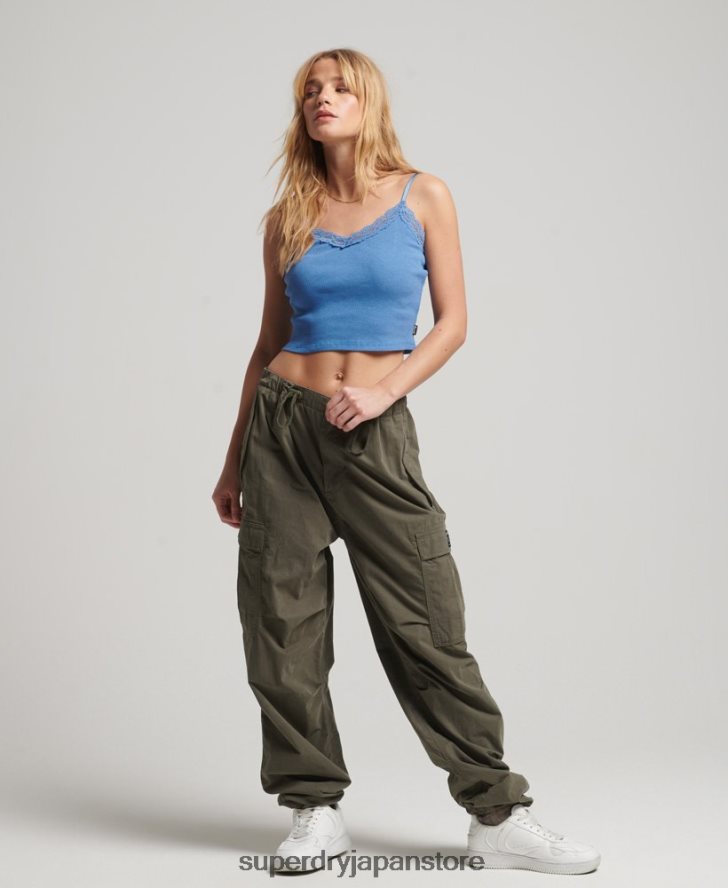リブレーストリムキャミトップ 女性 Superdry 衣類 青 2J62PZ2327