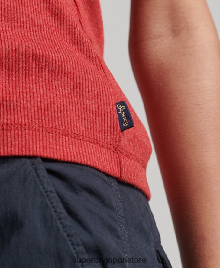 レーストリムベストトップ 女性 Superdry 衣類 赤 2J62PZ2328
