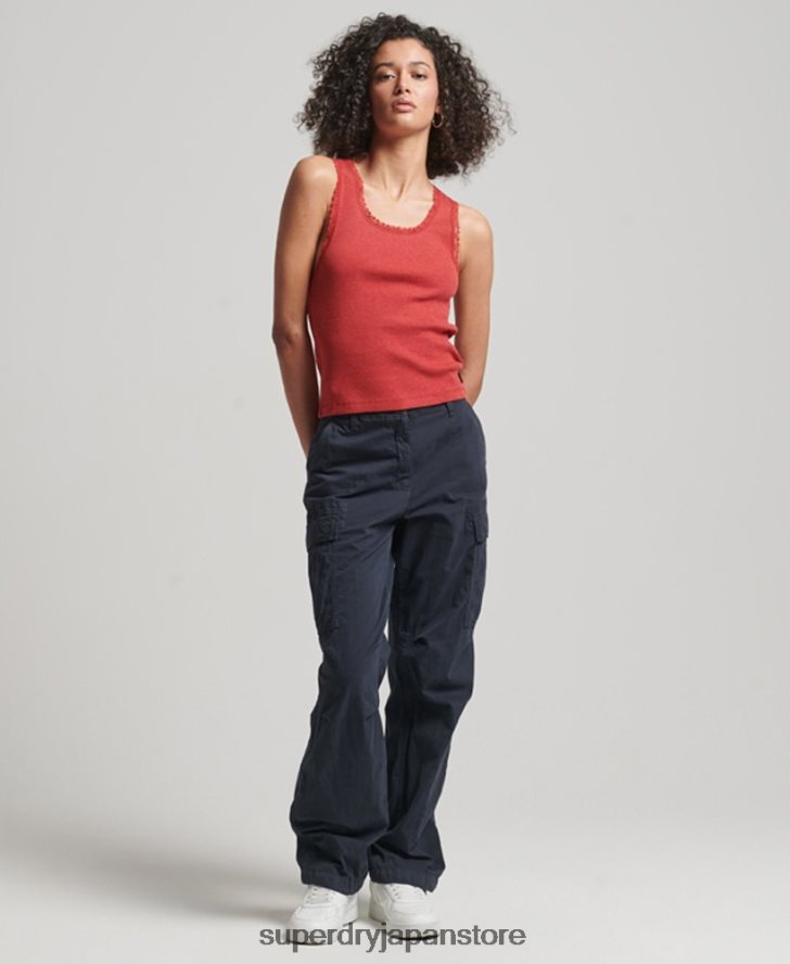 レーストリムベストトップ 女性 Superdry 衣類 赤 2J62PZ2328