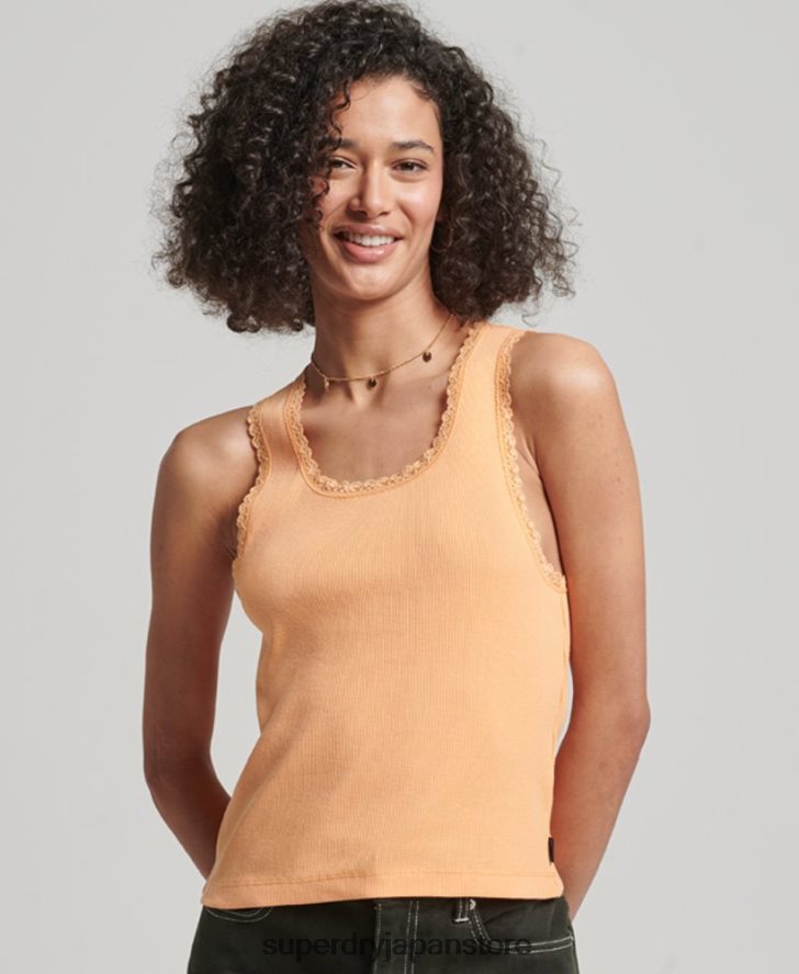 レーストリムベストトップ 女性 Superdry 衣類 オレンジ 2J62PZ2331