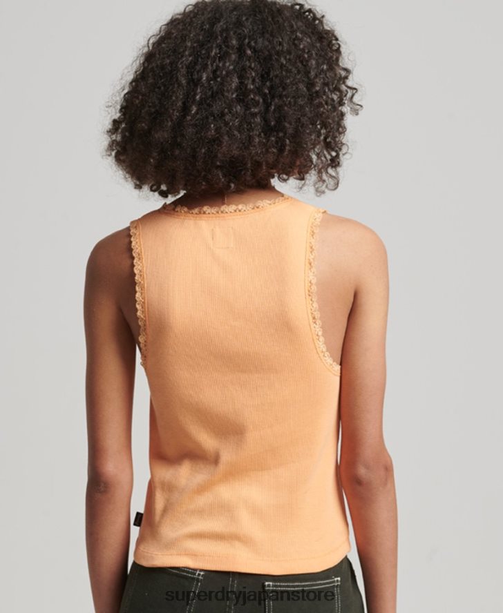 レーストリムベストトップ 女性 Superdry 衣類 オレンジ 2J62PZ2331