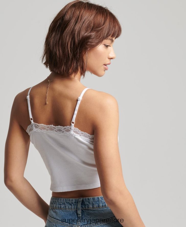 ヴィンテージミニリブレースキャミトップ 女性 Superdry 衣類 白 2J62PZ2334