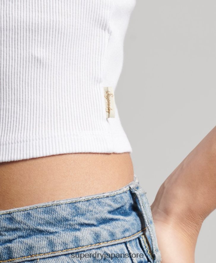ヴィンテージミニリブレースキャミトップ 女性 Superdry 衣類 白 2J62PZ2334