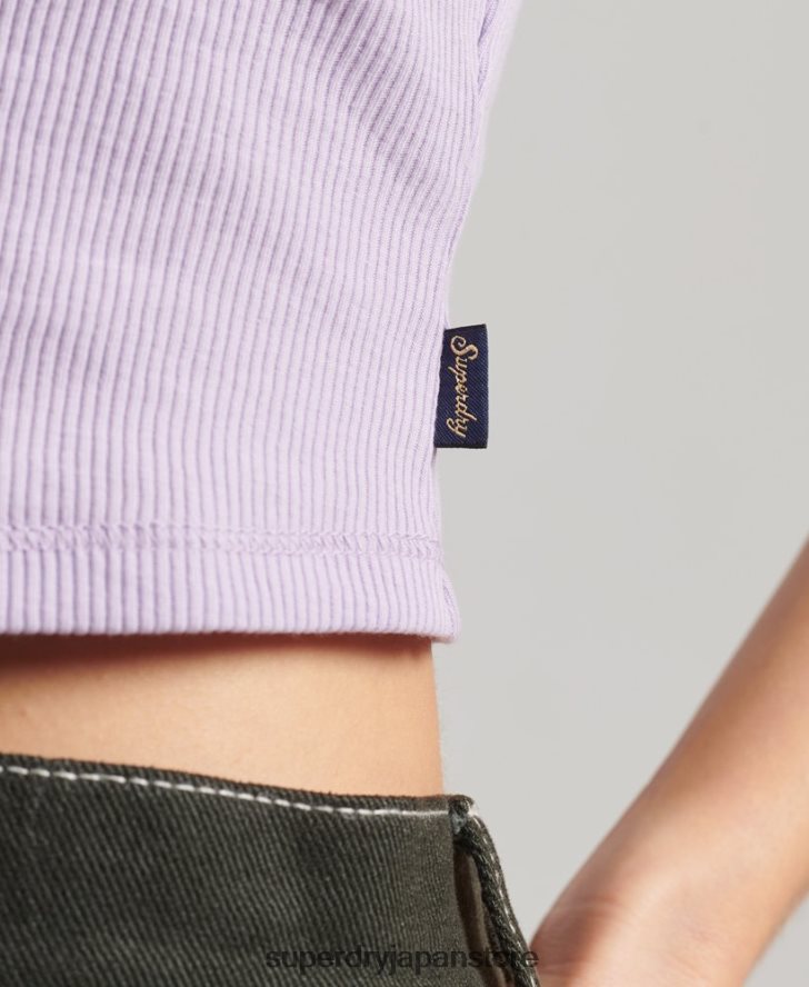 リブレーストリムキャミトップ 女性 Superdry 衣類 紫 2J62PZ2337
