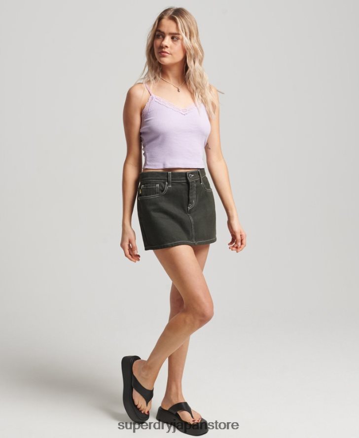 リブレーストリムキャミトップ 女性 Superdry 衣類 紫 2J62PZ2337