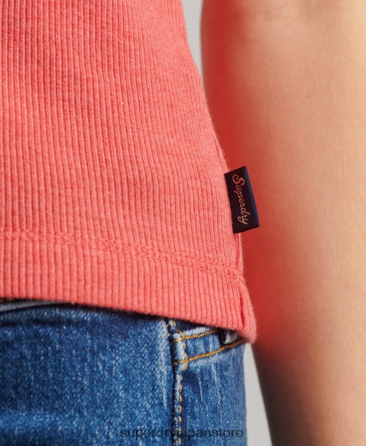 レーストリムベストトップ 女性 Superdry 衣類 コーラル 2J62PZ2338