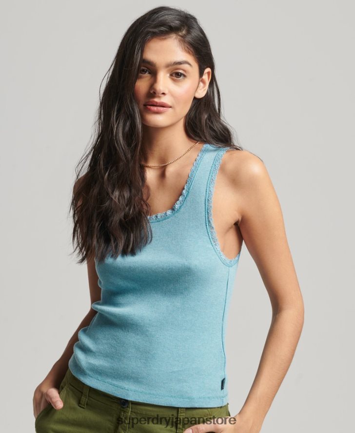 レーストリムベストトップ 女性 Superdry 衣類 青 2J62PZ2339