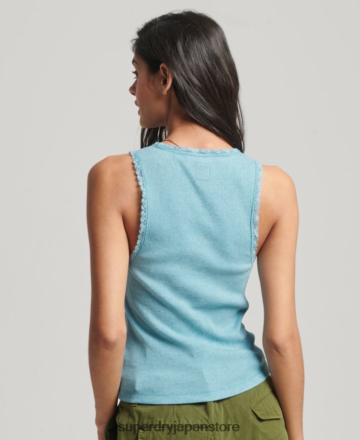 レーストリムベストトップ 女性 Superdry 衣類 青 2J62PZ2339