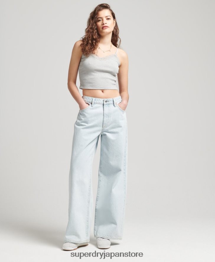 ヴィンテージミニリブレースキャミトップ 女性 Superdry 衣類 グレー 2J62PZ2344