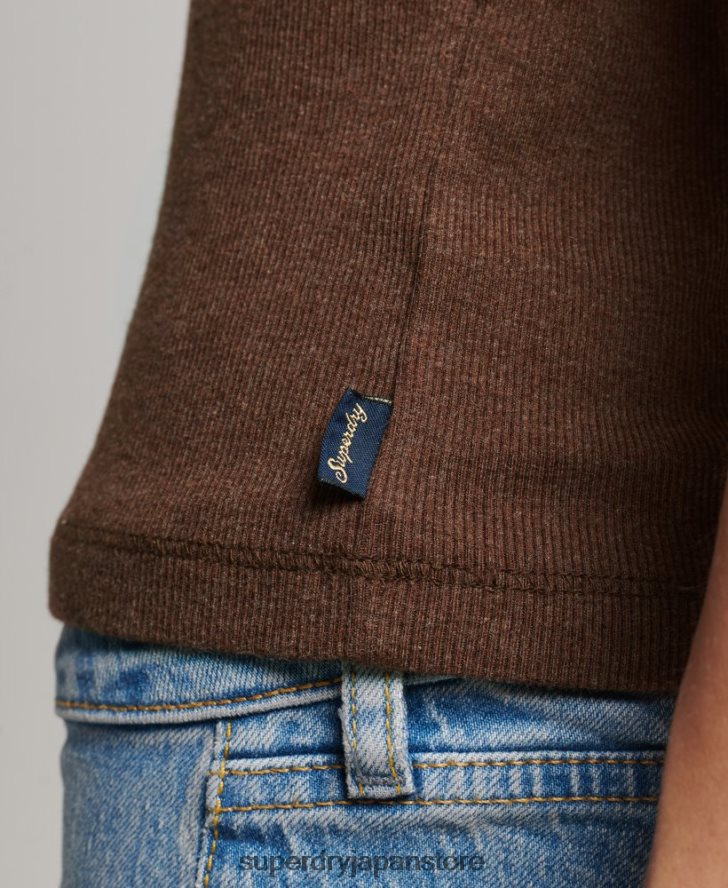 レーストリムベストトップ 女性 Superdry 衣類 茶色 2J62PZ2345