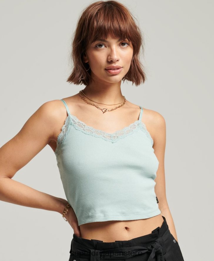 ヴィンテージミニリブレースキャミトップ 女性 Superdry 衣類 青 2J62PZ2346