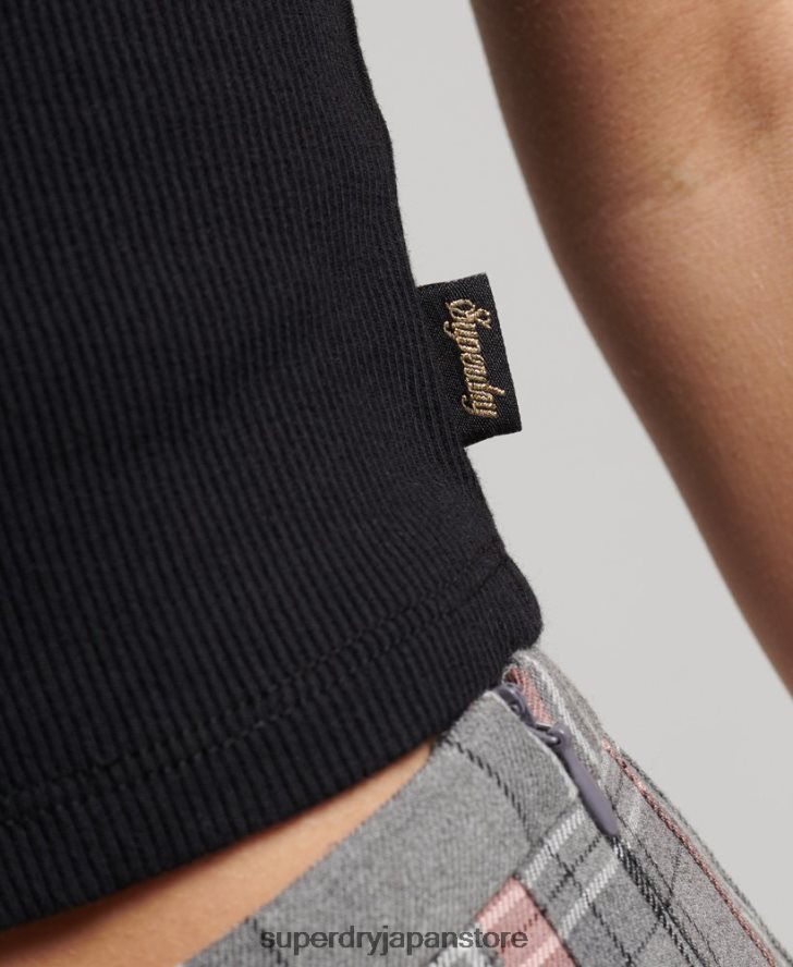 ヴィンテージミニリブレースキャミトップ 女性 Superdry 衣類 黒 2J62PZ2349