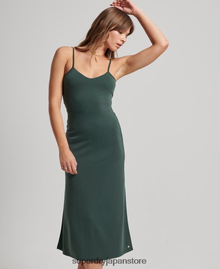 ジャージーオープンバックドレス 女性 Superdry 衣類 緑 2J62PZ2355