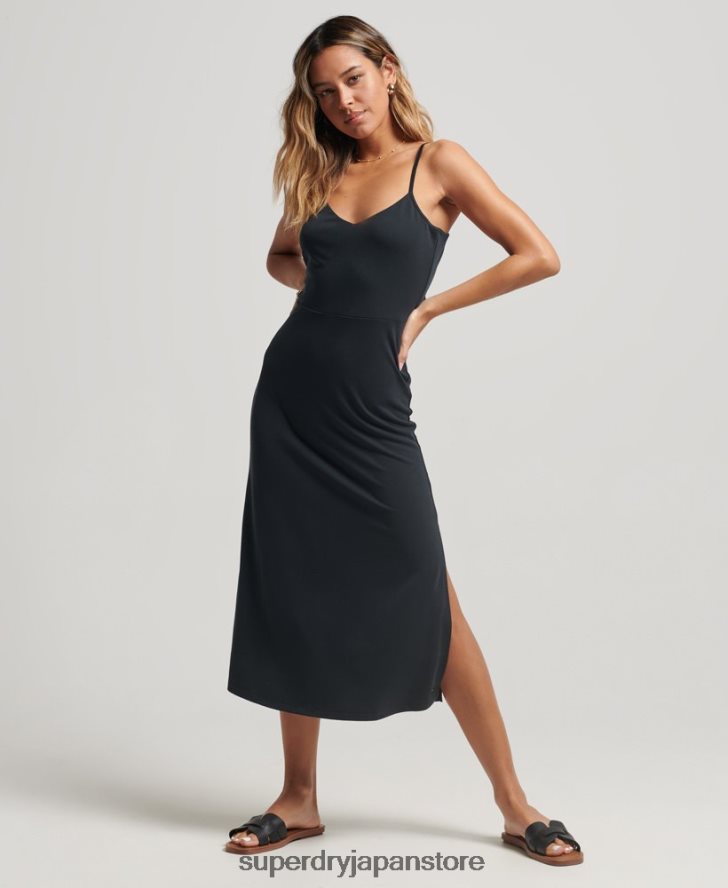 ジャージーオープンバックドレス 女性 Superdry 衣類 黒 2J62PZ2358