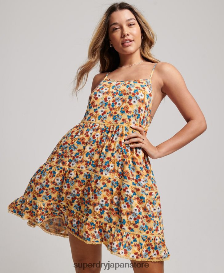 ミニビーチキャミドレス 女性 Superdry 衣類 黄色 2J62PZ2363