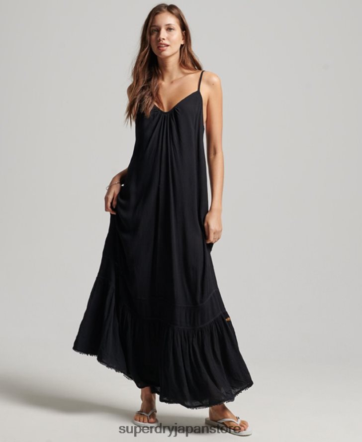 ロングキャミドレス 女性 Superdry 衣類 濃い灰色 2J62PZ2366
