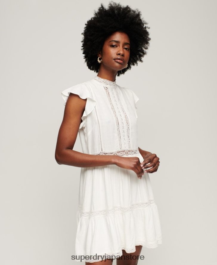スタジオレースミックスドレス 女性 Superdry 衣類 白 2J62PZ2368