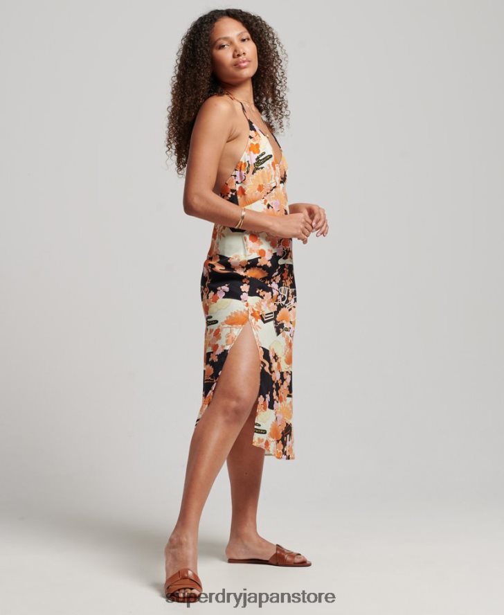 プリントミディスリップドレス 女性 Superdry 衣類 金 2J62PZ2369