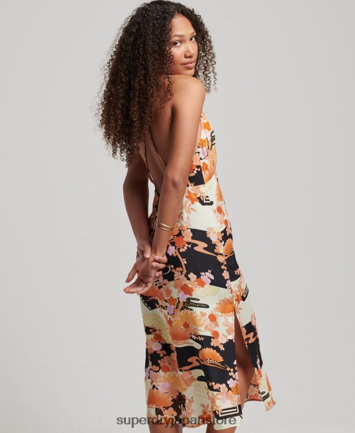 プリントミディスリップドレス 女性 Superdry 衣類 金 2J62PZ2369