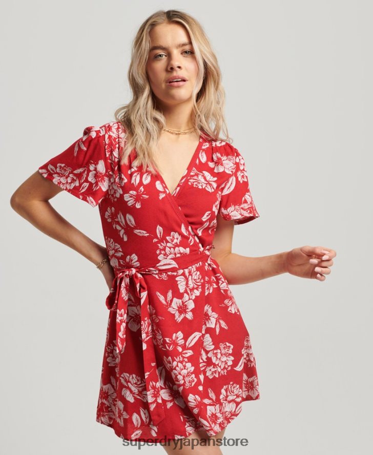 ヴィンテージミニラップドレス 女性 Superdry 衣類 赤 2J62PZ2373